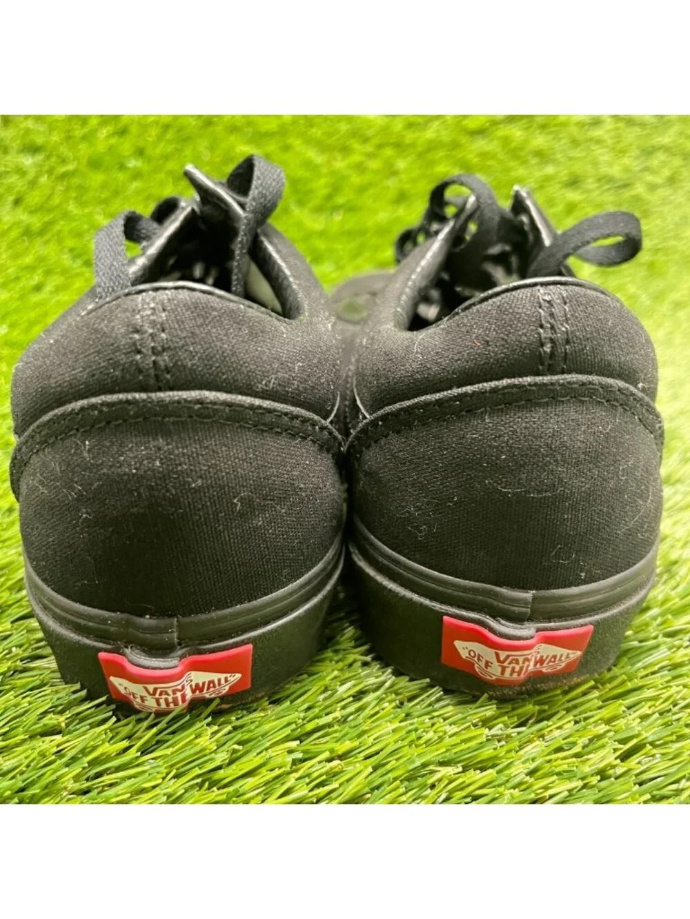 Vans Old Skool Womens Size 7.5 Triple Black Athletic Skateboard Shoes Sneakers